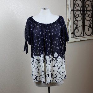 Siren Lily Floral Print Shirt Blouse size 1X NWT